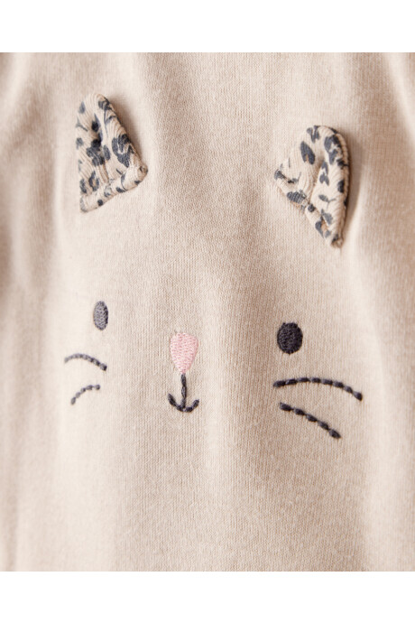 Set tres piezas de algodón, pantalón y dos bodies, diseño guepardo Sin color