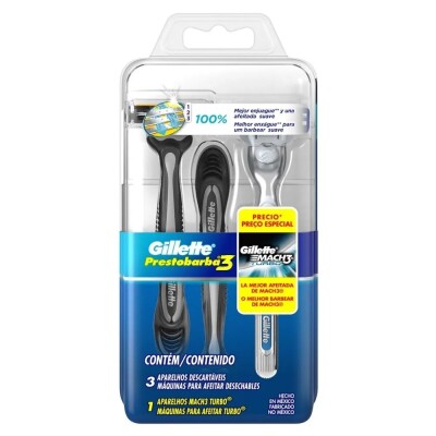 Gillette Prestobarba 3 + Mach 3 Turbo Gillette Prestobarba 3 + Mach 3 Turbo