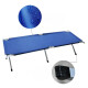 Catre Cama Plegable Metálico Para Camping Con Bolso Celeste