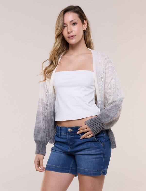Cardigan Calado GRIS/MULTI
