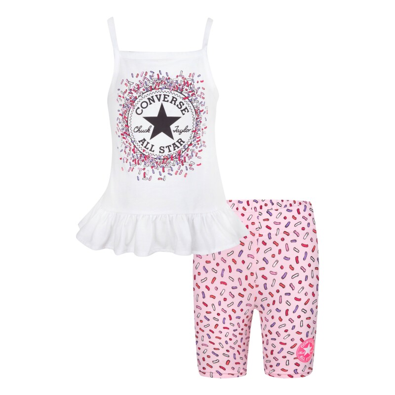 Conjunto Peplum Tank Printed de Niña Rosado
