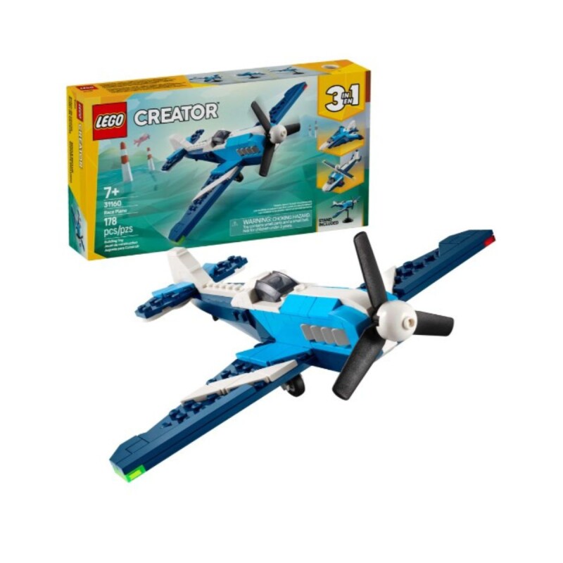 Bloques para armar Lego Creator 3 en 1 Avión de carreras 178 Pzas 7+ Bloques Para Armar Lego Creator 3 En 1 Avión De Carreras 178 Pzas 7+