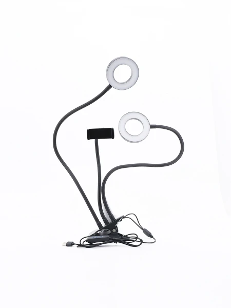 SOPORTE PARA CELULAR DOBLE ARO LUZ BLANCO