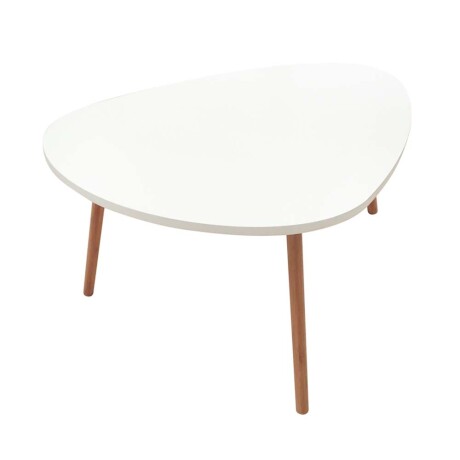 Mesa Ratona Céntrica Triangular Nórdica Living Sala de Estar Blanco