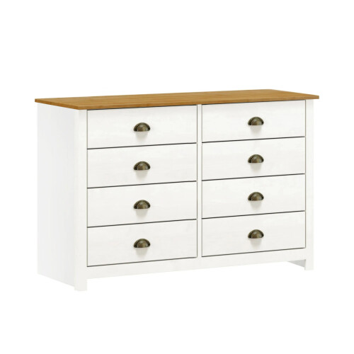 Cómoda 8 cajones - Linea Colonial Blanco/Freijo