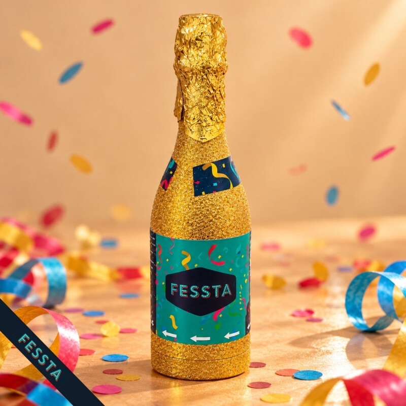 Cañón de Papelitos Diseño Botella Cañón de Papelitos Diseño Botella