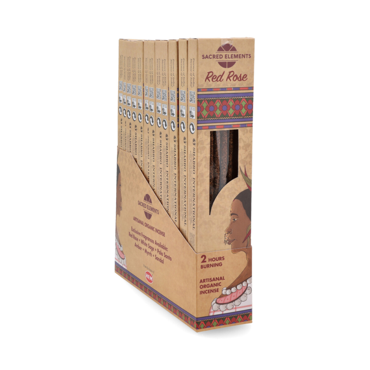 INCIENSO HEM ELEMENTOS SAGRADOS CAJA X12 - Rosa Roja 
