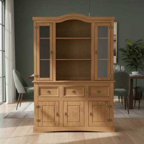 Cristalero Armario Lumax Aparador 5 puertas 3 cajones madera maciza Cristalero Armario Lumax Aparador 5 puertas 3 cajones madera maciza
