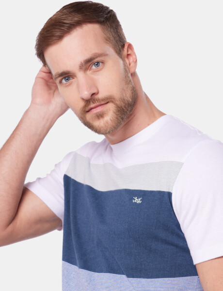 REMERA RAYADA Azul