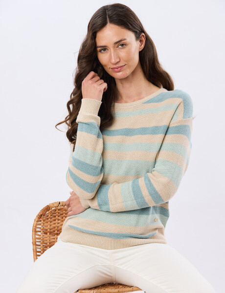 BUZO RAYADO TEJIDO Beige