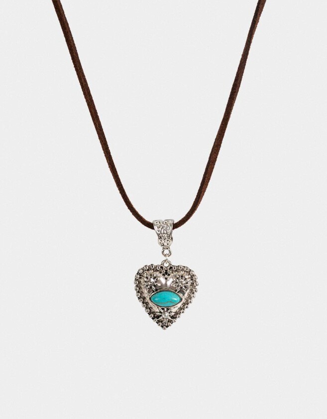 Collares Cortos Piedra Collar Antique Silver - Plateado Antique Silver