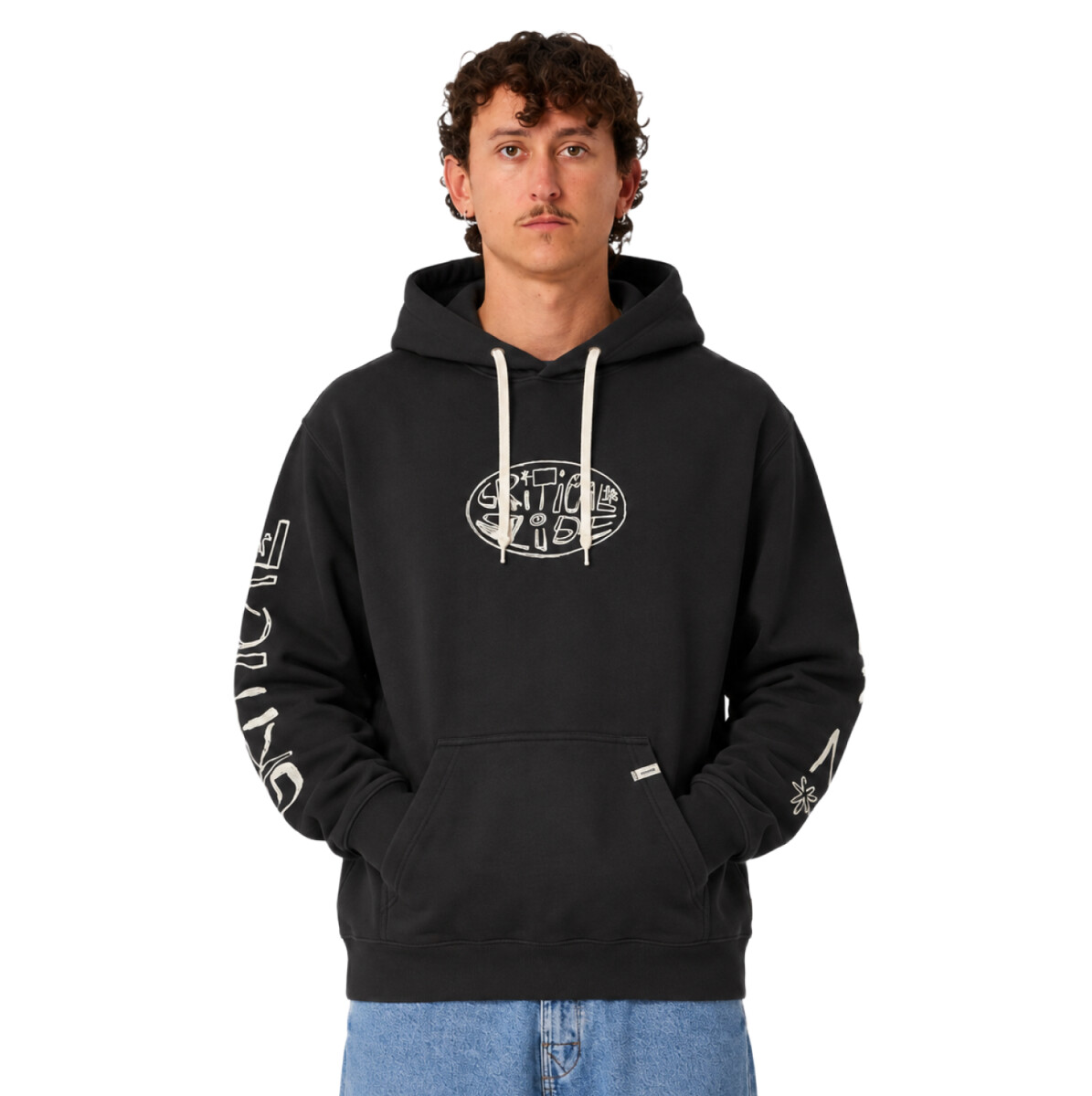 Canguro Critical Slide Cogs Hoodie - Negro 
