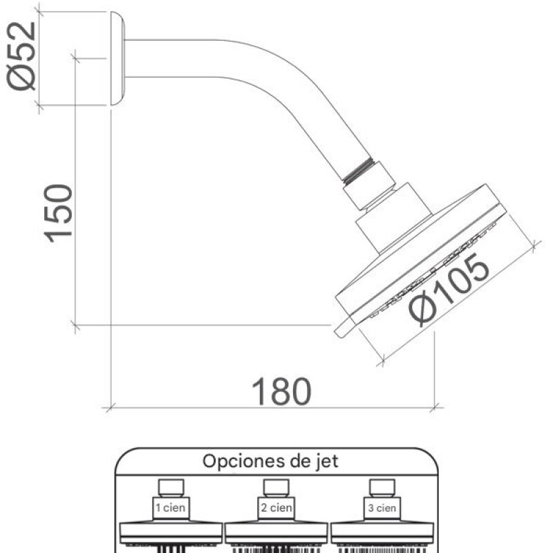 DUCHA FRIA LOREN TRIO 7002 C16 1/2" DUCHA FRIA LOREN TRIO 7002 C16 1/2"