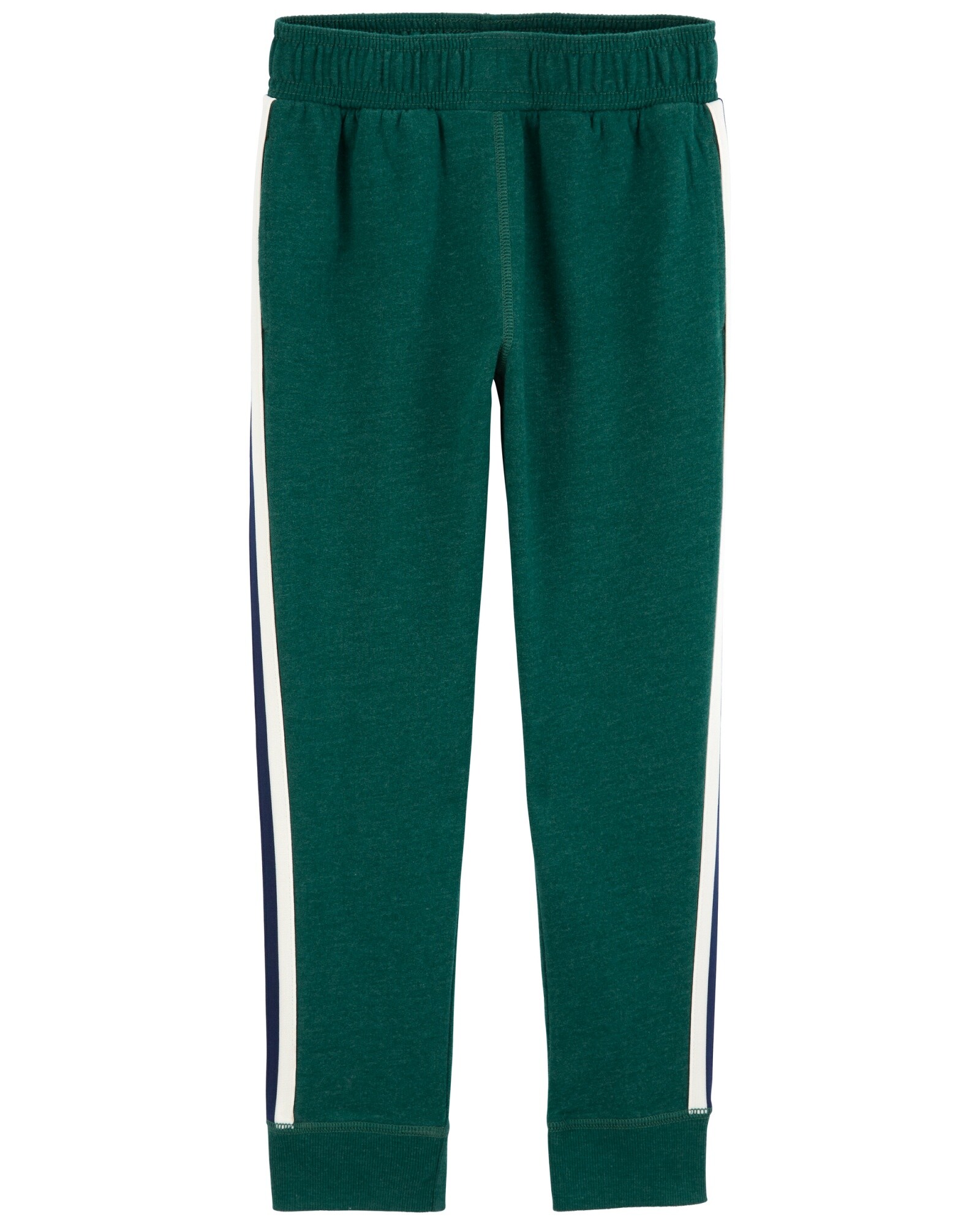 Pantalón de algodón, con franja lateral, verde Sin color