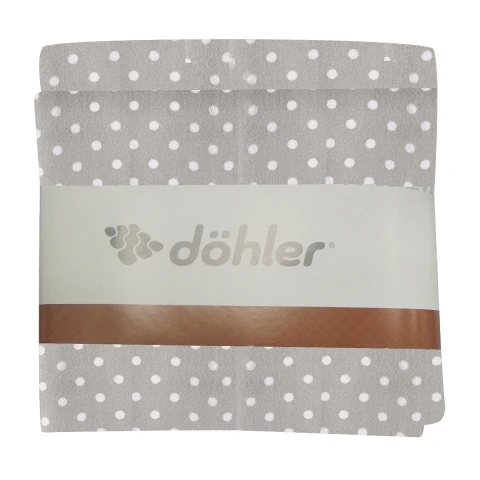Pack X 2 Toallas Prisma Dohler Estampadas 100% Algodón Gris / Lunares Blancos
