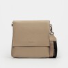 Bandolera Olivia En Cuero Graneado Taupe