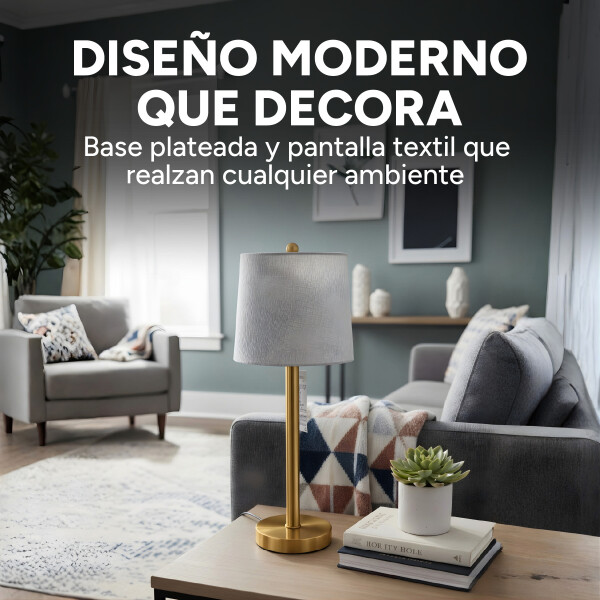 Lampara De Escritorio Mesa Portátil 220V Con Puerto Usb Color Dorado