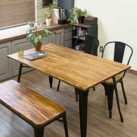 MESA TOLIX RECTANGULAR 120X70 Mesa De Comedor Rectangular Tolix 120x70 CM Negra