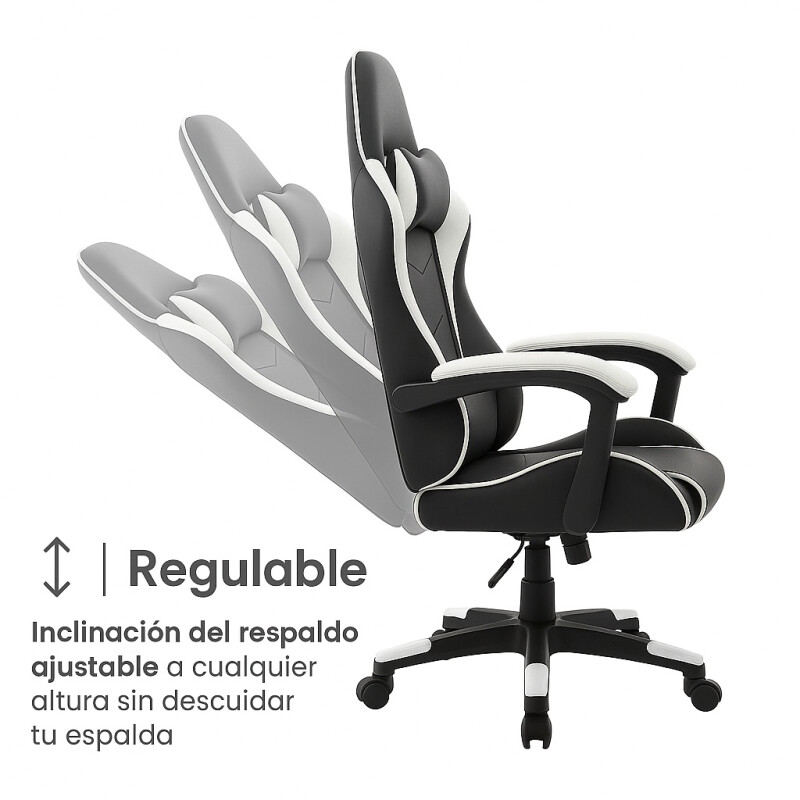 Silla Gamer Pro Giratoria Calidad Pc Players Gaming Play Blanco