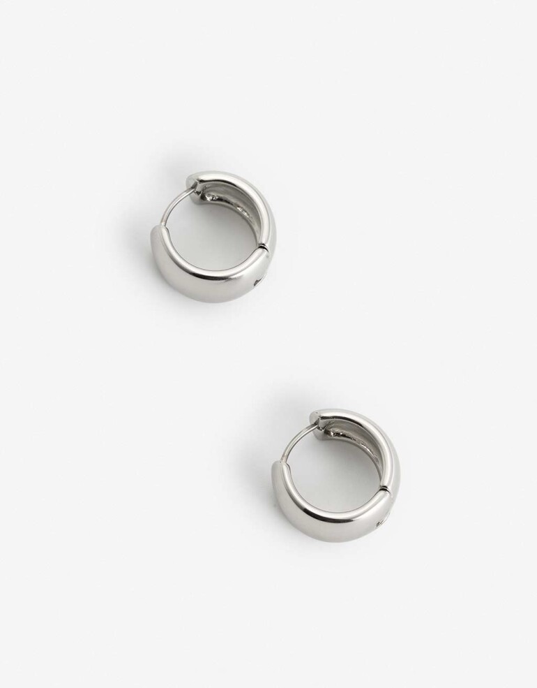 Aros Argollas Metal Argollas De Metal - Plateado Rodio