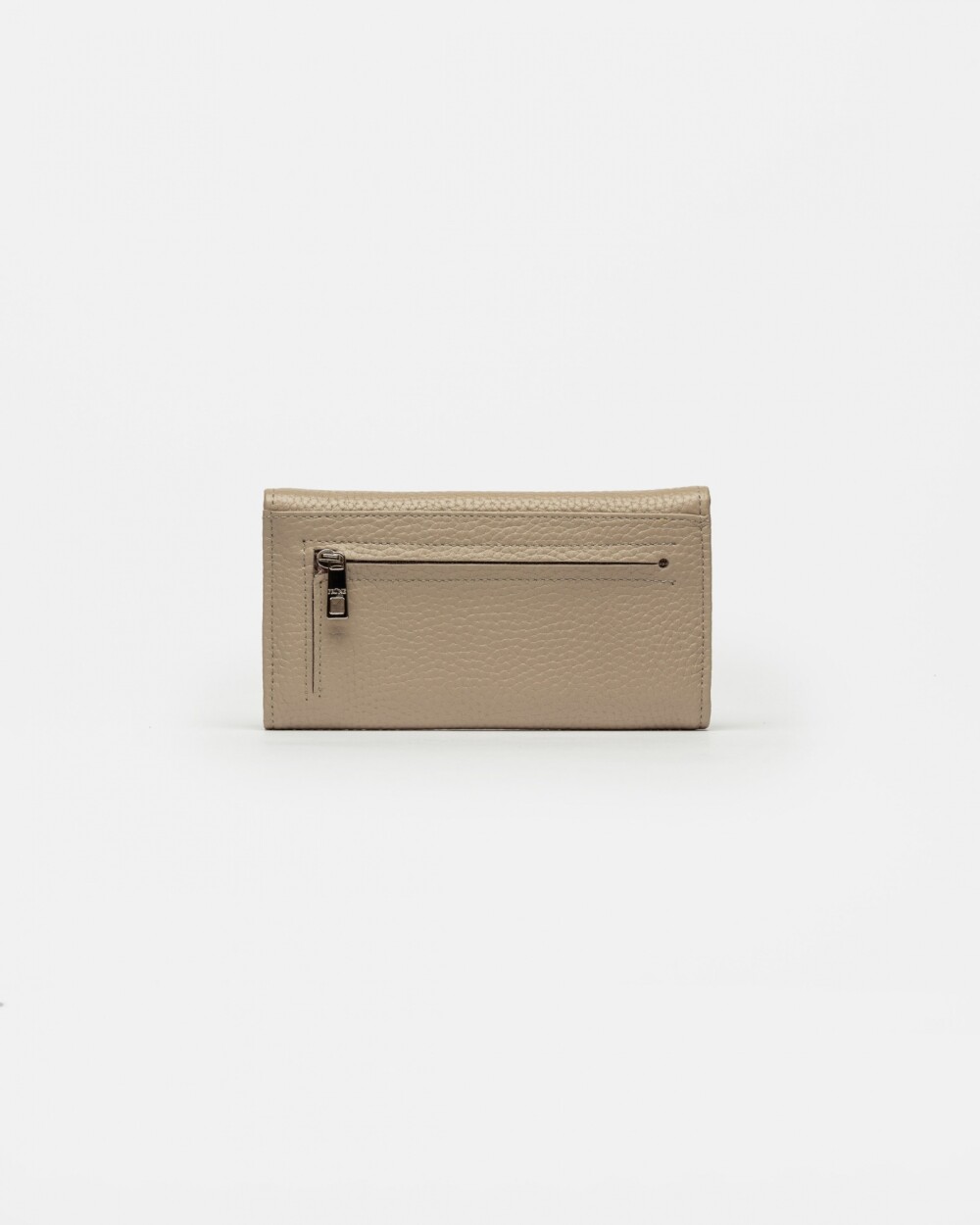Billetera Katy en cuero graneado Taupe