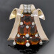Clip Prendedor 18K Con Brillantes Y Topacios Clip Prendedor 18K Con Brillantes Y Topacios