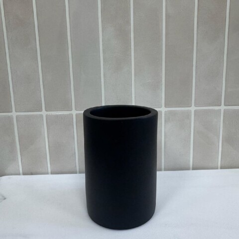 Vaso porta cepillo de dientes accesorio para baño negro mate Vaso porta cepillo de dientes accesorio para baño negro mate