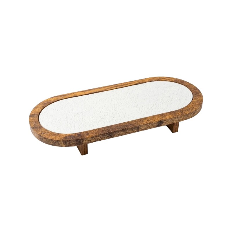 BANDEJA OVAL BCO/MARRON MED Unica