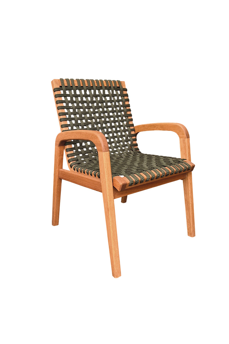 TRACO SILLA - SILLA TRACO C/BRAZO CUERDA VERDE 56x62x85CM JATOBA 