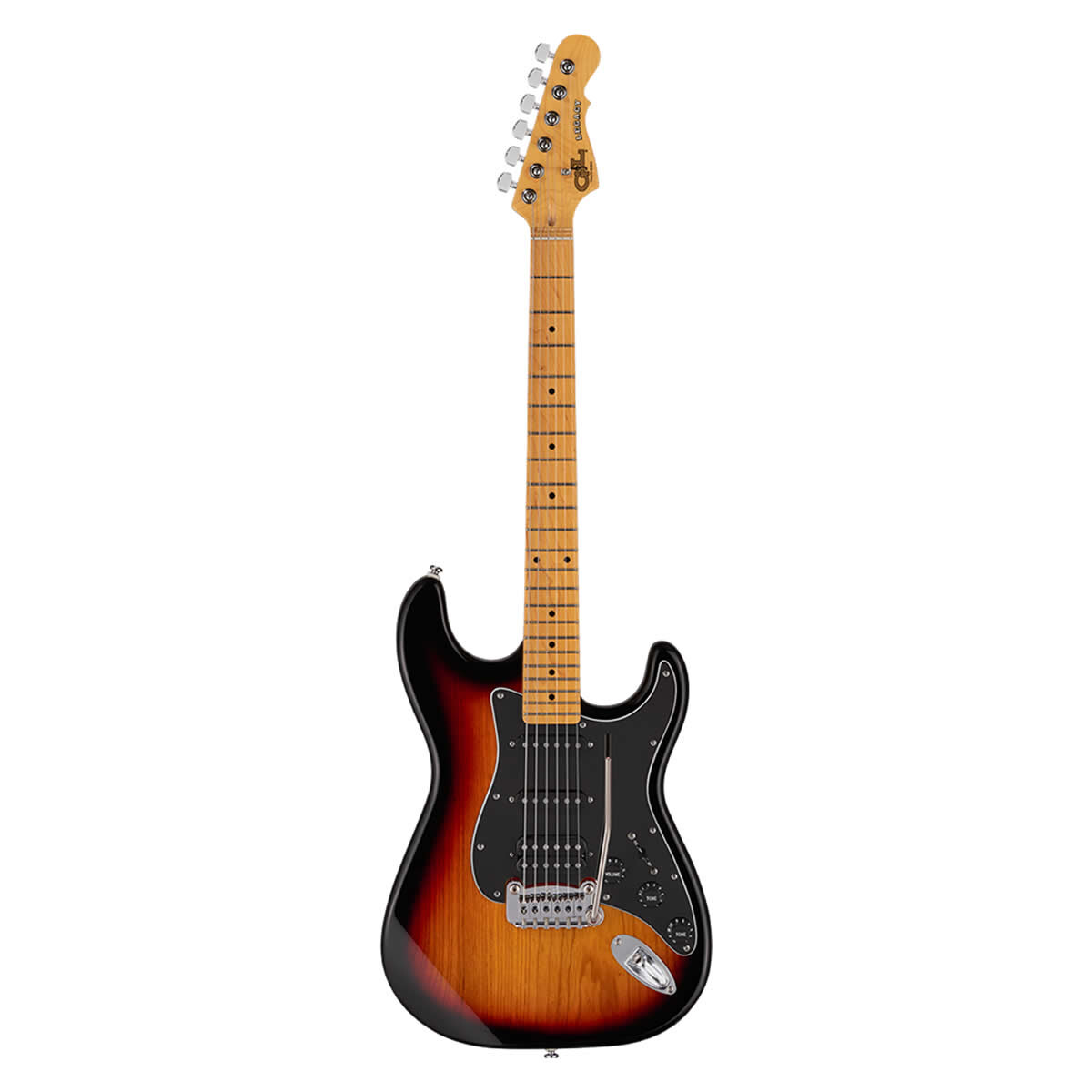 Guitarra eléctrica G&L Tribute Legacy Strat HSS 3-Tone Sunburst 