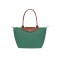 Longchamp -Cartera Longchamp plegable de nylon con cierre y asa larga, Le pliage M Verde