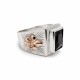 Anillo sello caballero piedra rectangular zafiro Anillo sello caballero piedra rectangular zafiro