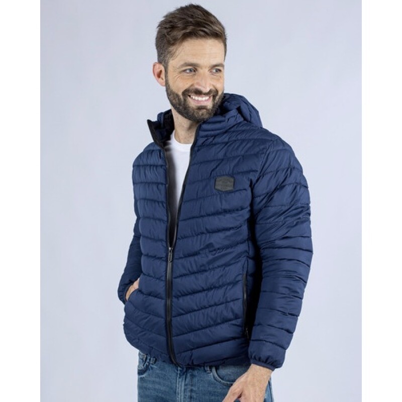 Campera de nylon con capucha para hombre UFO Calvin Azul Campera de nylon con capucha para hombre UFO Calvin Azul