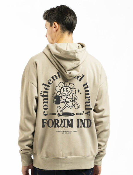 Canguro Estampado de Felpa Oversized California Beige Forum