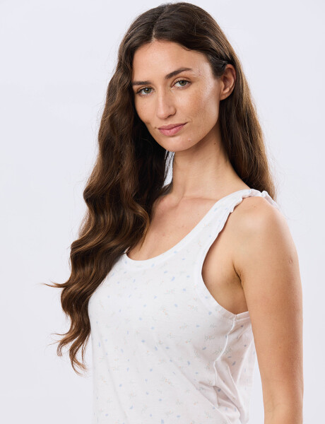 MUSCULOSA ALGODÓN CON VOLADOS Blanco