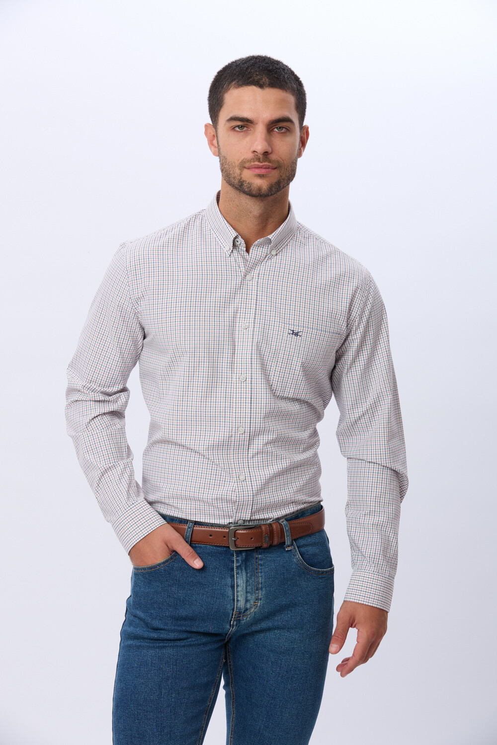 CAMISA SPORT A CUADROS Azul
