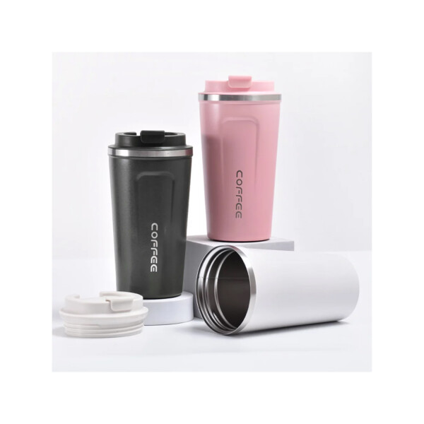 Vaso Térmico Coffee Mug 510 Ml Con Tapa Café Té Taza Jarra Variante Color Blanco