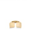 ANILLO BAÑADO EN ORO 18K ACABADO LISO Y FORMA CUADRADA Anillo