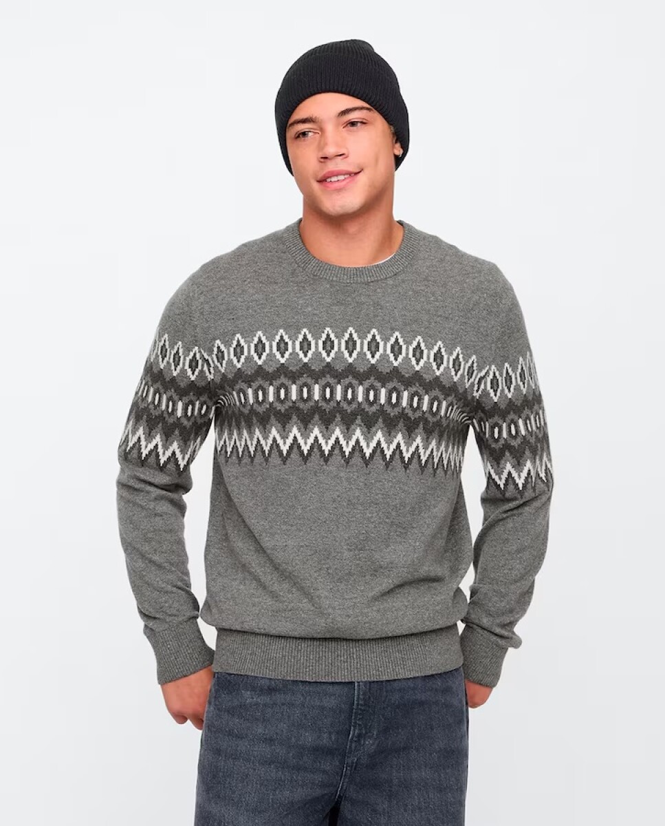 Buzo Fairisle Hombre - Heather Grey 