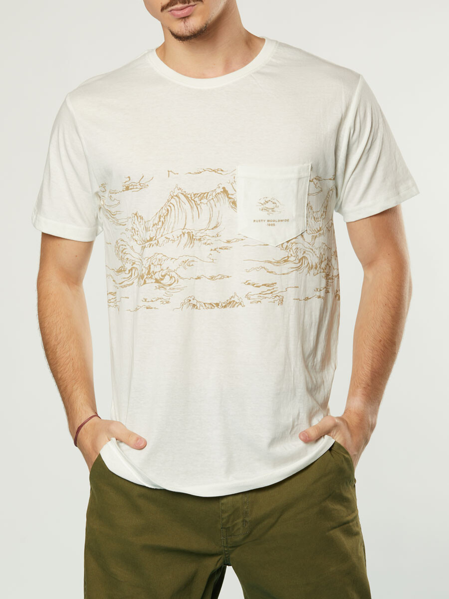 T-SHIRT WAIKO RUSTY - Blanco 