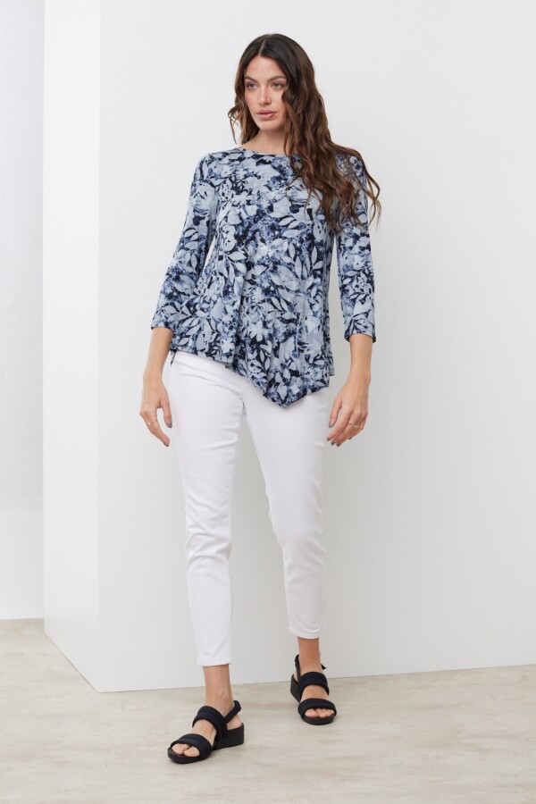 Remera Flores MULTI/AZUL