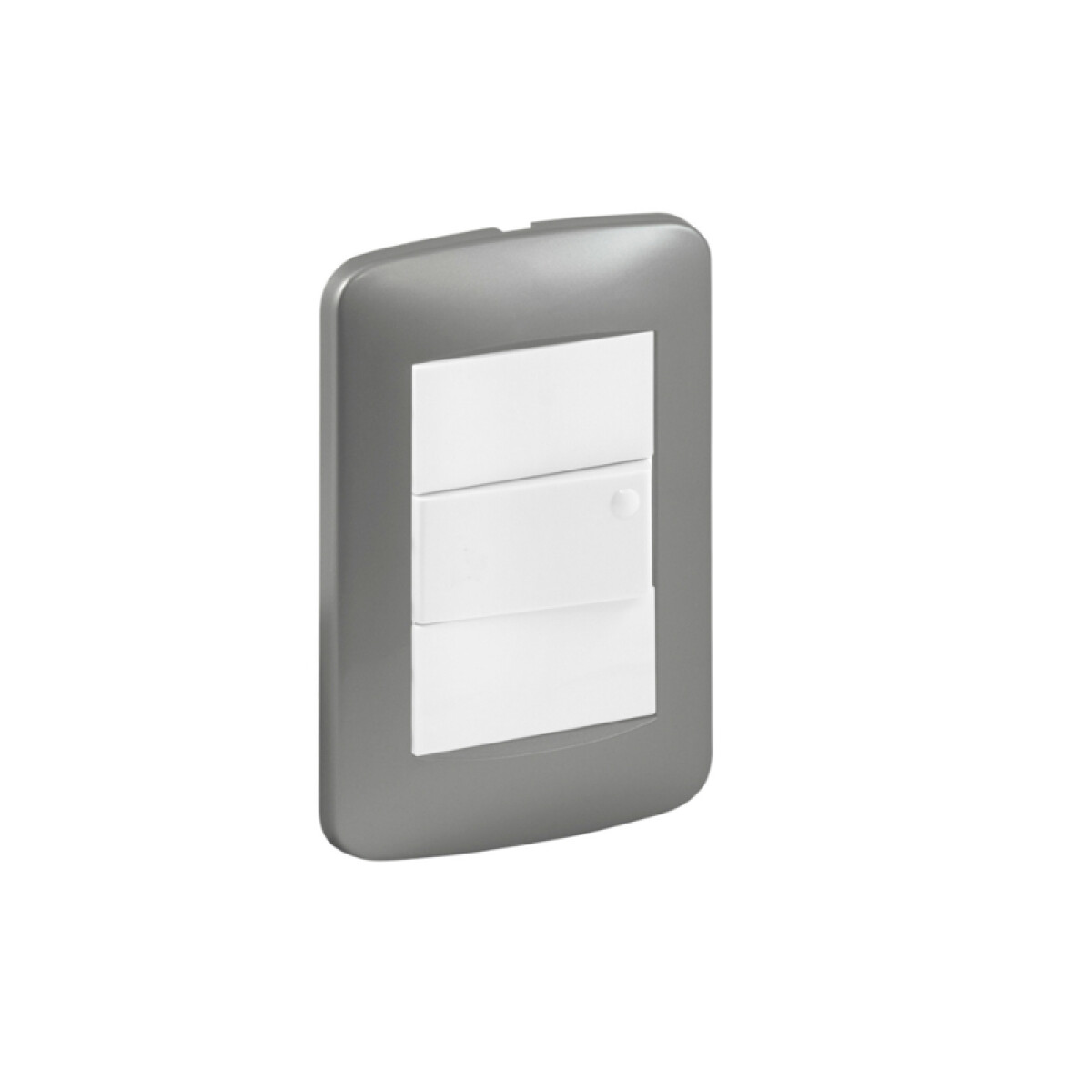 Plaqueta para 3 módulos plata brillante - Reggio - M46538 