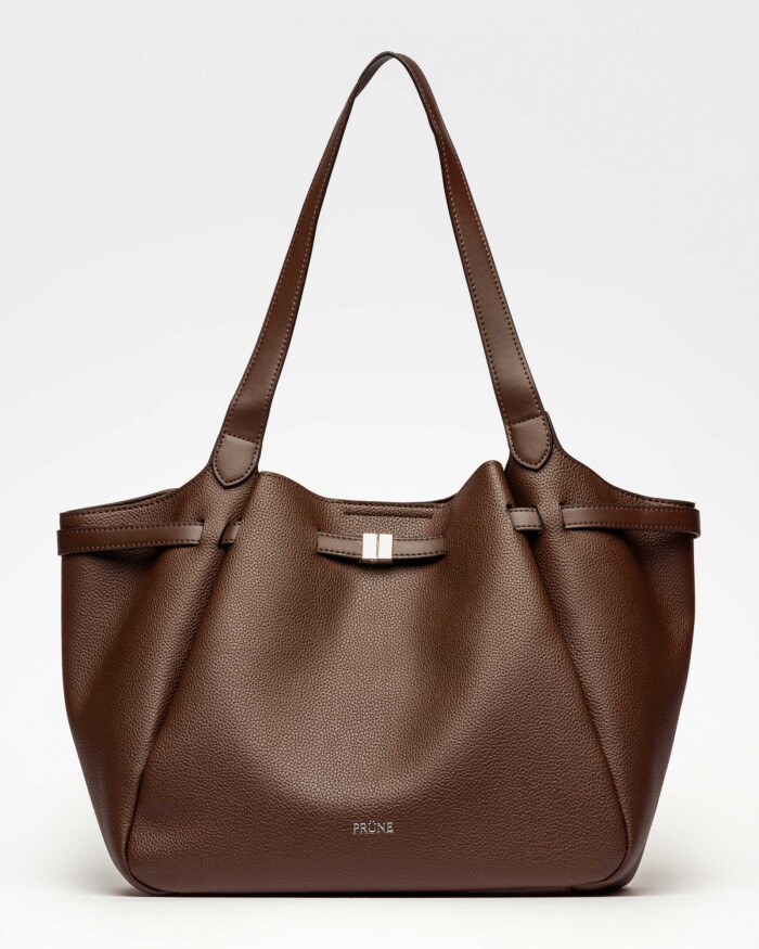 Bolso Marble en efecto cuero graneado Marron