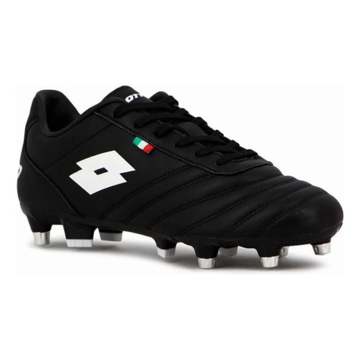 Championes de Futbol 11 en Cuero Lotto Negro/Blanco 