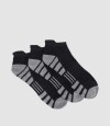 Pack x3 medias cortas con diseño deportivo Negro