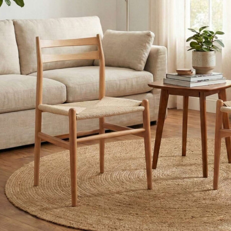 Silla de Comedor Madera Natural Beige Francia Origen