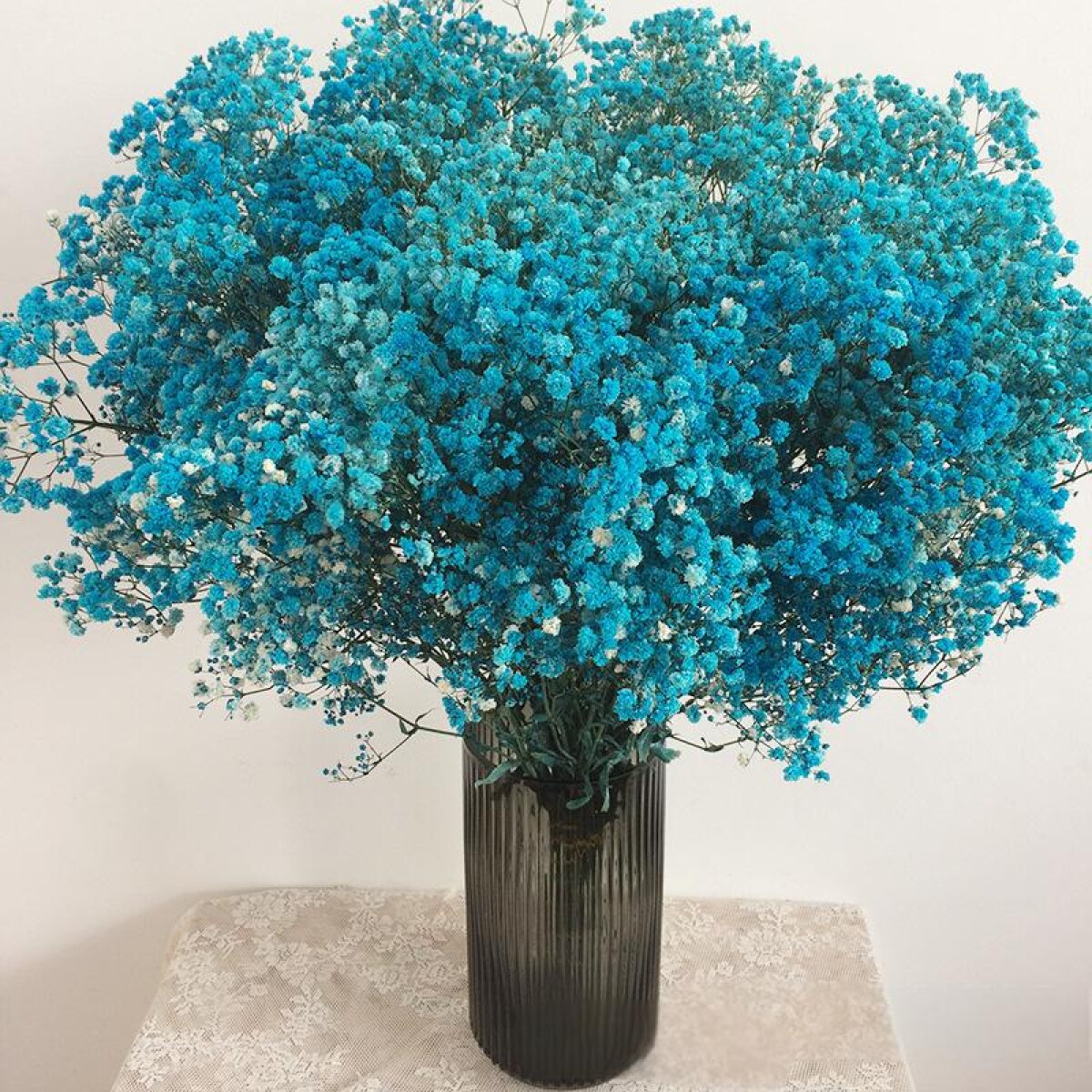 Ramo Frondoso De Flores Secas - Celeste 