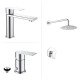 JUEGO COMPLETO DE GRIFERIA CROMO AQUALIA LINEA SALEMI CROMO