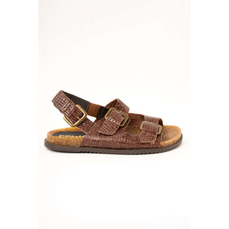 Sandalia Trenzada Hebillas Chocolate