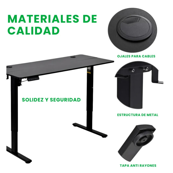 Escritorio Eléctrico 60x100 Altura Regulable NEGRO